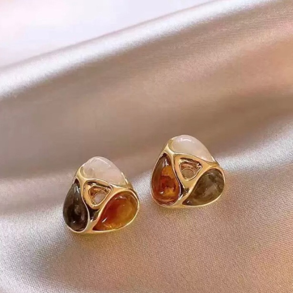 ✨Elegant Gold and Multicolor Earrings - Picture 1 of 8